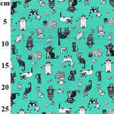 Rose & Hubble Crazy Cat Print, 100 % Baumwoll-Popeline (CP0859)